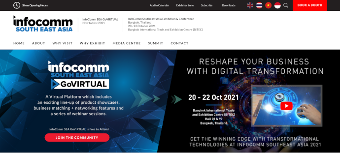 ประชาสัมพันธ์ –> งาน “InfoComm Southeast Asia 2021” และ “GoVirtual Online Platform”